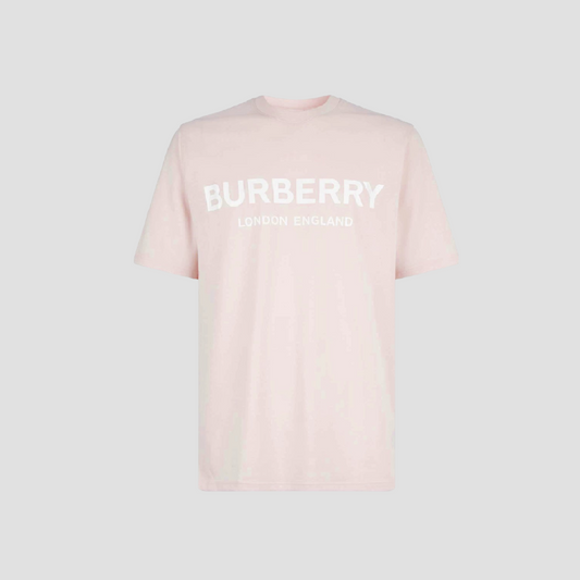 Burberry Logo Print T-Shirt In Pink/White 8036115