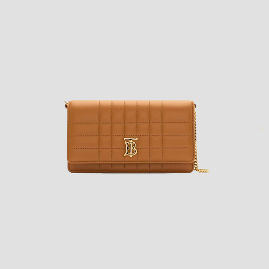 BURBERRY LOLA CLUTCH BAG IN MAPLE BROWN 80904531