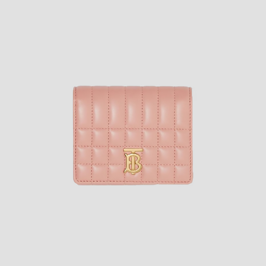 Burberry Lola Quilted Folding Wallet In Dusky Pink 80623691