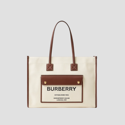 BURBERRY MEDIUM FREYA TOTE IN BEIGE 80441291