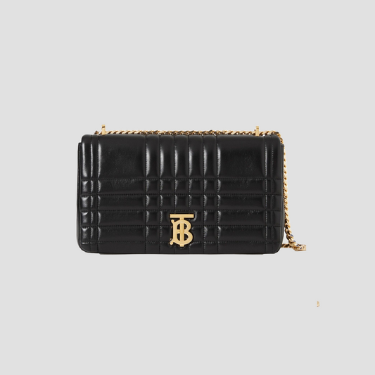 BURBERRY MEDIUM LOLA QUILTED LEATHER BAG IN BLACK WITH GOLD HARDWARE 80594931