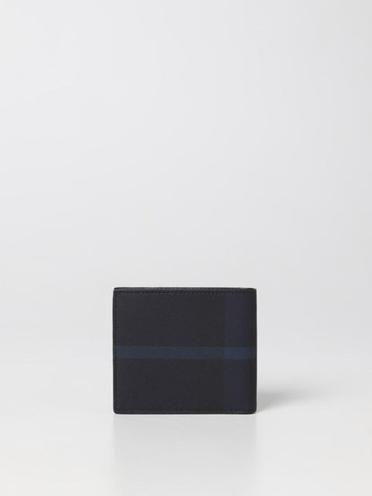 Black wallet with a blue stripe on a white background