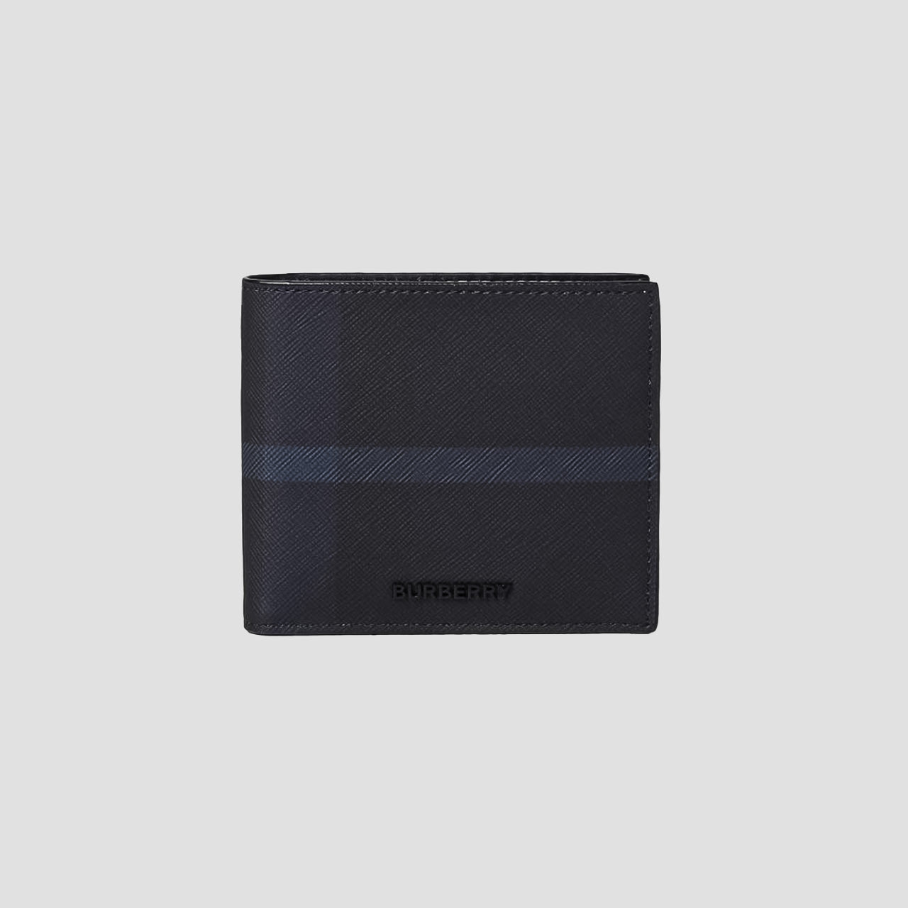 Burberry Navy Check Dark Charcoal Bi-fold Wallet