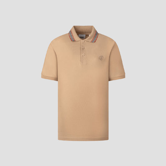 Burberry Pierson Cotton Polo Shirt In Soft Fawn 8083159