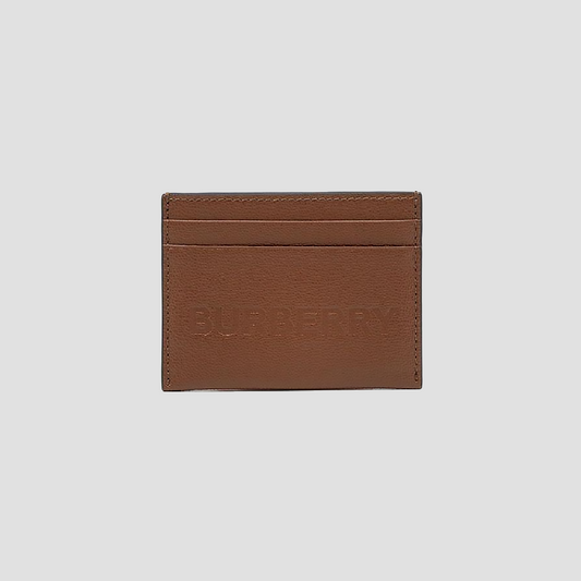 Burberry Sandon Logo-Embossed Leather Card Case In Brown 80613661