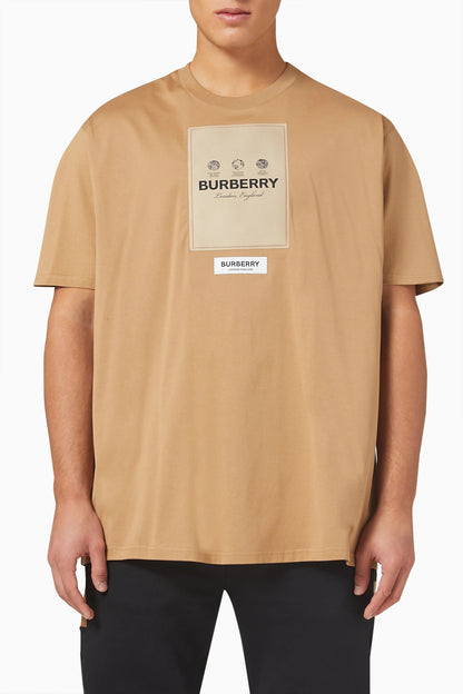 nam mặc áo Burberry Sergio T-Shirt In Beige 80575301