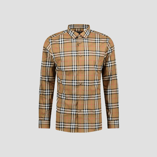 Burberry Shefford Long-sleeve Shirts In Taupe Brown 80842951