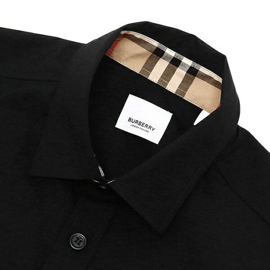 BURBERRY SHORT SLEEVE EMBROIDERED TB MONOGRAM SHIRT IN BLACK 8032310