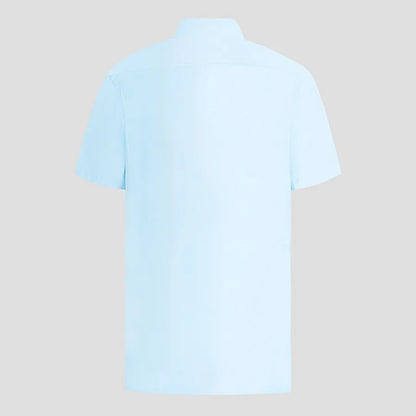 áo sơ mi BURBERRY SHORT SLEEVE SQUARE B LOGO-EMBOIRDERED SHIRT IN LIGHT BLUE 8061863 authentic hàng hiệu tại sài gòn, tp hcm