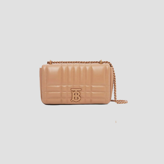 BURBERRY SMALL LOLA QUILTED LEATHER BAG CAMEL 8049001 A1420
