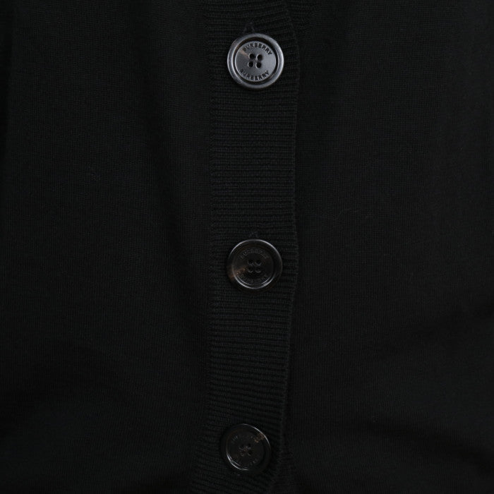 áo len Burberry Vintage Check Elbow Patch Dornoch Merino Wool Cardigan Black 8024593 authentic tại blankroom hà nội, việt nam