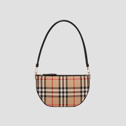 Burberry Vintage Check Olympia Pouch In Canvas Archive Beige 81114131