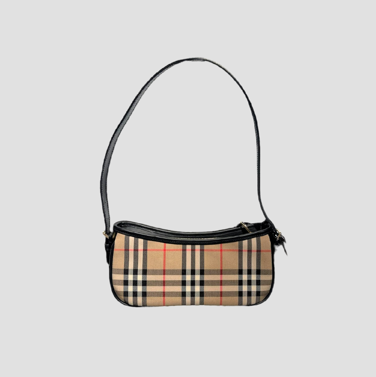 BURBERRY VINTAGE CHECKED CAMEL AND BLACK SLING BAG 80788371