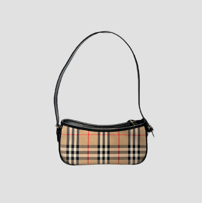 BURBERRY VINTAGE CHECKED CAMEL AND BLACK SLING BAG 80788371