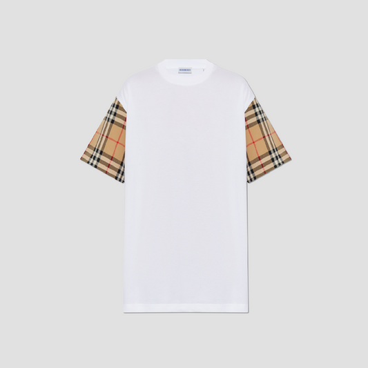 Burberry Vintage Classic Plaid Cotton T-Shirt In White 80148961
