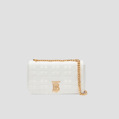BURBERRY WHITE SMALL QUILTED LOLA BAG 8021106 A1464