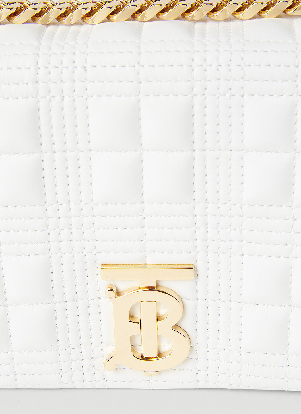 túi đeo chéo BURBERRY WHITE SMALL QUILTED LOLA BAG 8021106 A1464