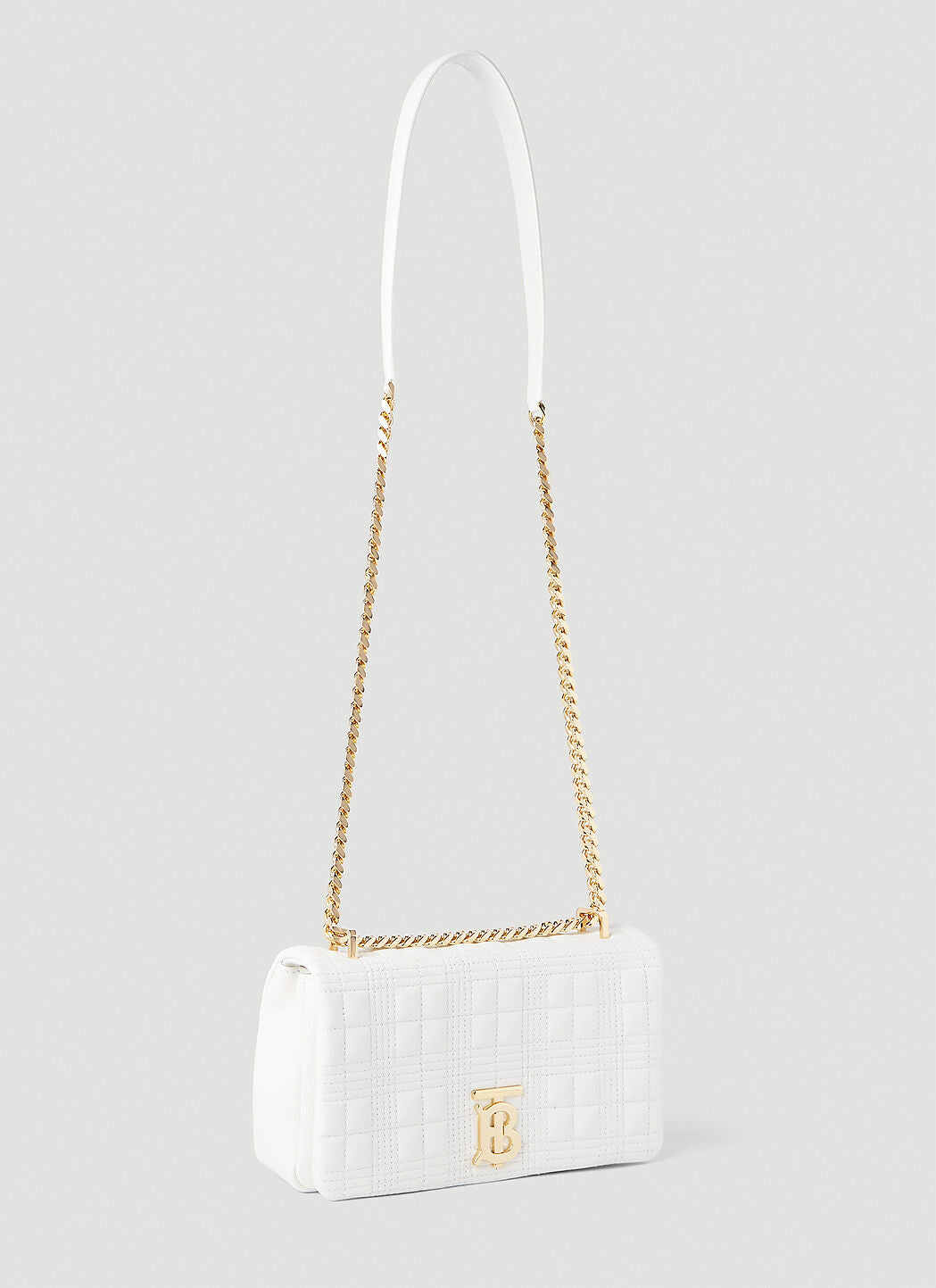 túi đeo chéo BURBERRY WHITE SMALL QUILTED LOLA BAG 8021106 A1464