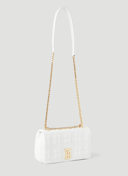 túi đeo chéo BURBERRY WHITE SMALL QUILTED LOLA BAG 8021106 A1464