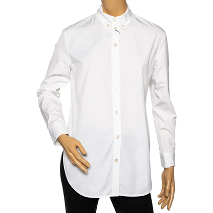 áo sơ mi nữ BURBERRY WOMEN GUAN COLLAR LONG SLEEVE SHIRT IN WHITE 8062147 authentic tại blankroom hà nội, việt nam