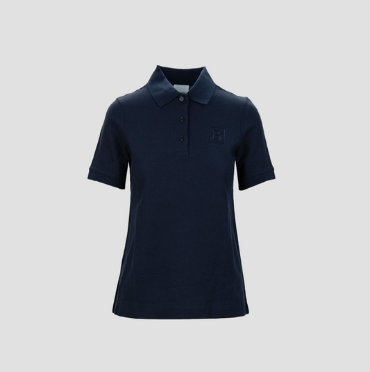 Burberry Women's Navy Polo with B Logo-Embroidered 80526521