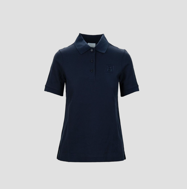 Burberry Women's Navy Polo with B Logo-Embroidered 80526521