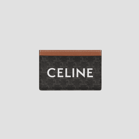 CARD HOLDER TAN IN TRIOMPHE CANVAS WITH CELINE PRINT 10B702CLY.04LU