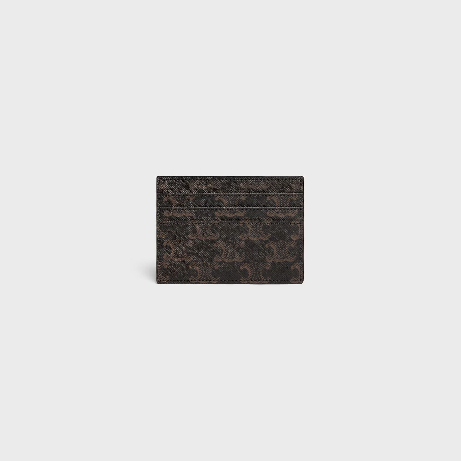 behind Celine Card Holder Triomphe in Triomphe Canvas Tan 10L832CQH.04LU