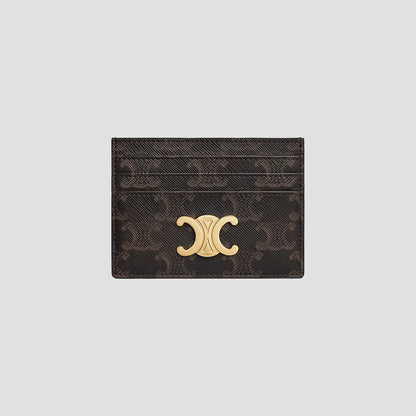 Celine Card Holder Triomphe in Triomphe Canvas Tan 10L832CQH.04LU