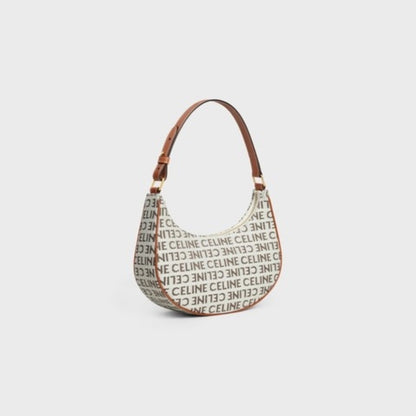 túi kẹp nách CELINE AVA BAG IN TEXTILE WITH CELINE ALL OVER NATURAL 193952FE8 02NT authentic tại blankroom hà nội, việt nam