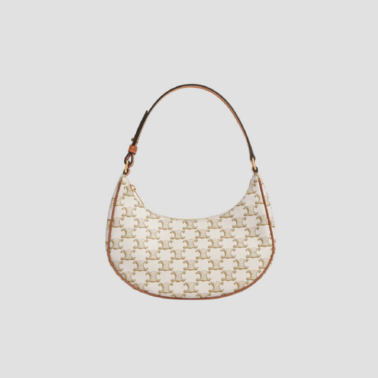 CELINE AVA BAG IN TRIOMPHE CANVAS AND CALFSKIN WHITE 193952BZJ.01BC