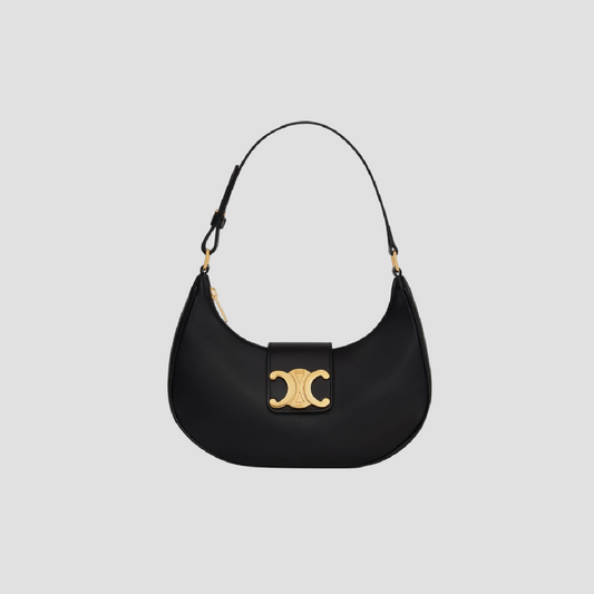 CELINE AVA TRIOMPHE BAG IN SMOOTH CALFSKIN BLACK 114493DGQ.38NO