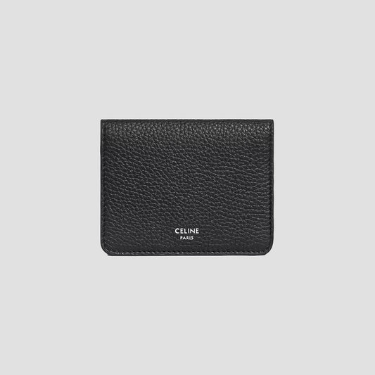 Celine BI-FOLD Card Holder in Grained Calfskin L100J2X98.38SI