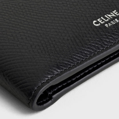 chi tiết ví CELINE BI-FOLD WALLET IN GRAINED CALFSKIN BLACK 10B653BEN.38SI