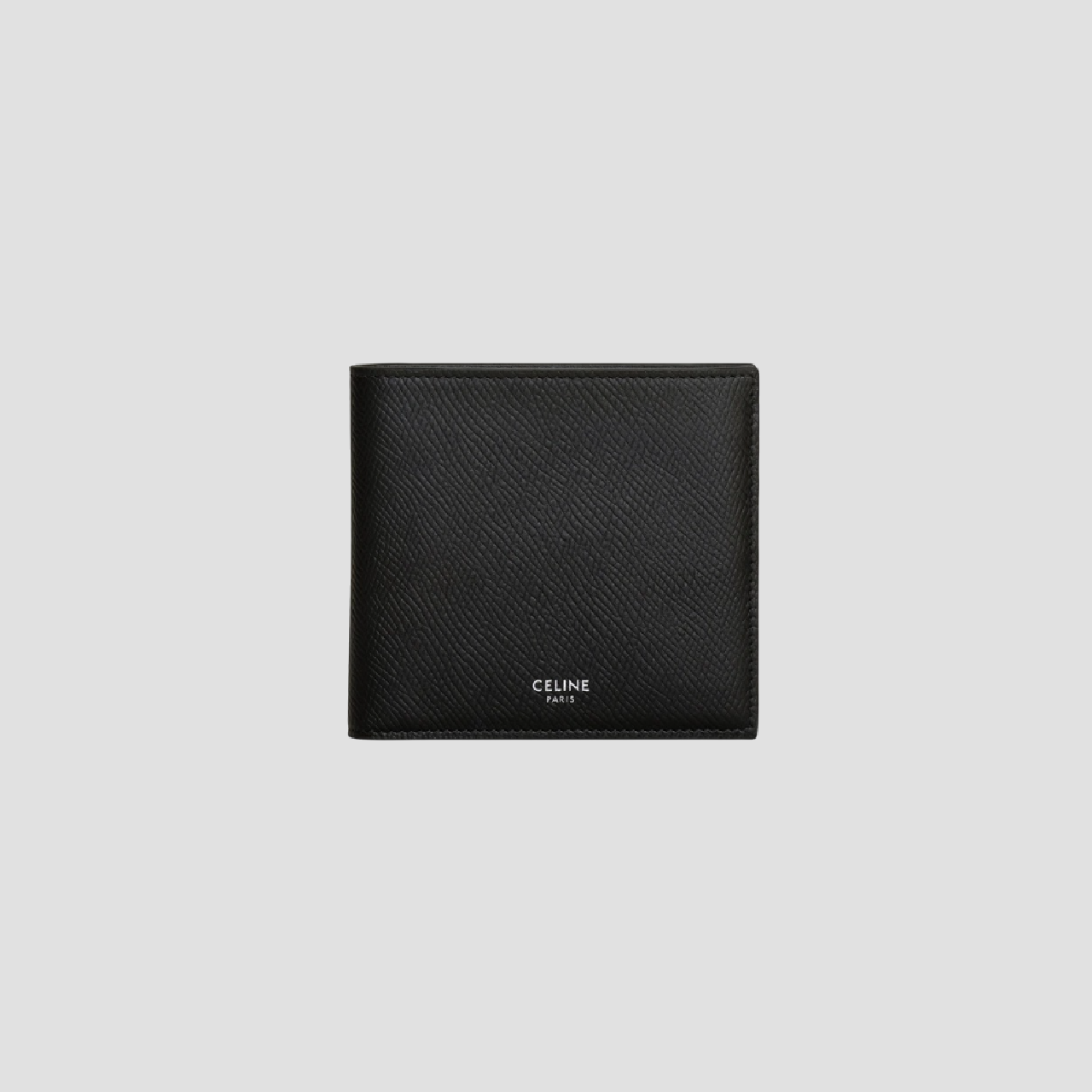 CELINE BI-FOLD WALLET IN GRAINED CALFSKIN BLACK 10B653BEN.38SI