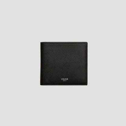 CELINE BI-FOLD WALLET IN GRAINED CALFSKIN BLACK 10B653BEN.38SI