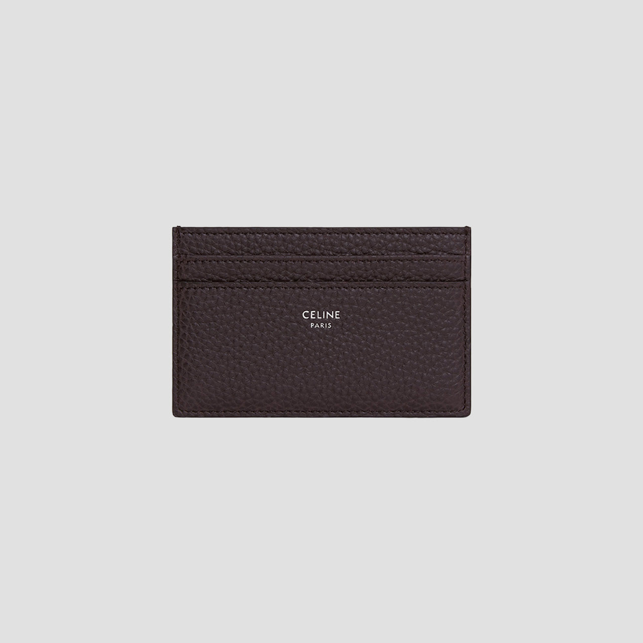 Celine Card Holder in Grained Calfskin Espresso 10N763GTH.19ES