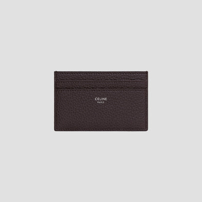 Celine Card Holder in Grained Calfskin Espresso 10N763GTH.19ES