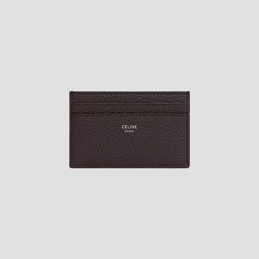 Celine Card Holder in Grained Calfskin Espresso 10N763GTH.19ES