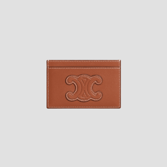 CELINE CARD HOLDER IN SMOOTH LAMBSKIN TAN 10B703EMJ.04LU