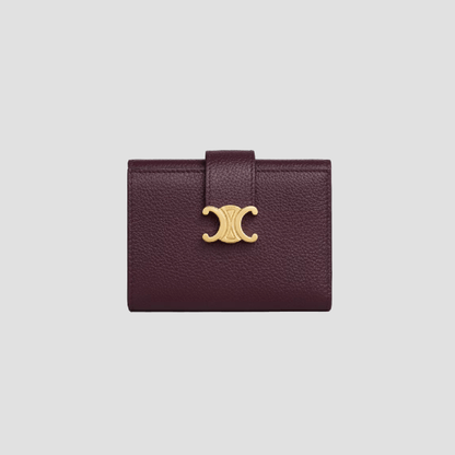 Celine Fine Strap Wallet Nino in Supple Grained Calfskin Deep Burgundy 10M963GHH.28DG