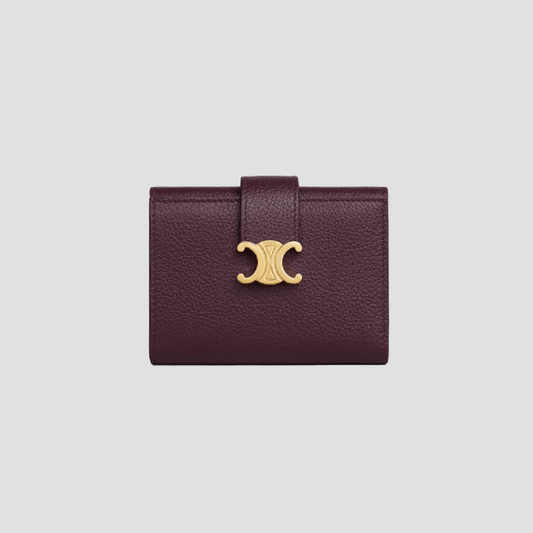 Celine Fine Strap Wallet Nino in Supple Grained Calfskin Deep Burgundy 10M963GHH.28DG