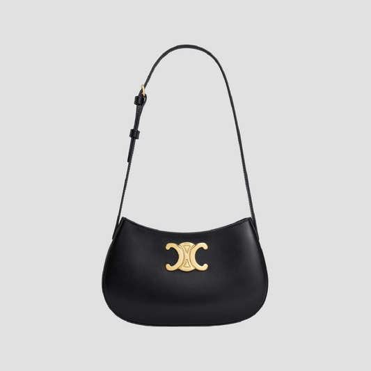 CELINE MEDIUM BLACK TILLY BAG IN SHINY CALFSKIN 115703BF4.38NO