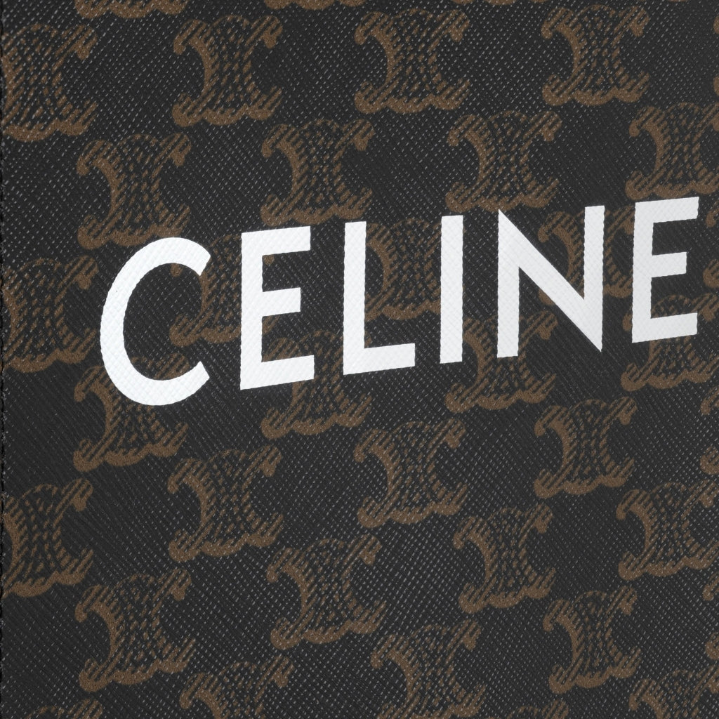 túi đeo chéo CELINE MINI VERTICAL CABAS IN TRIOMPHE CANVAS AND CALFSKIN WITH CELINE PRINT TAN 194372BZK 04LU authentic tại blankroom hà nội, việt nam