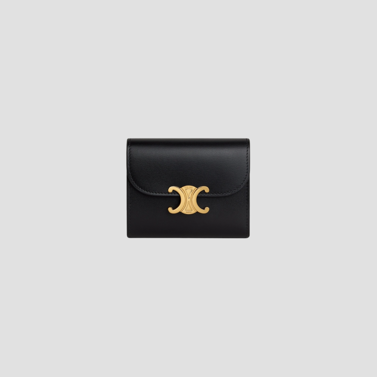 CELINE SMALL WALLET TRIOMPHE IN SHINY CALFSKIN BLACK 10D783DPV 38NO