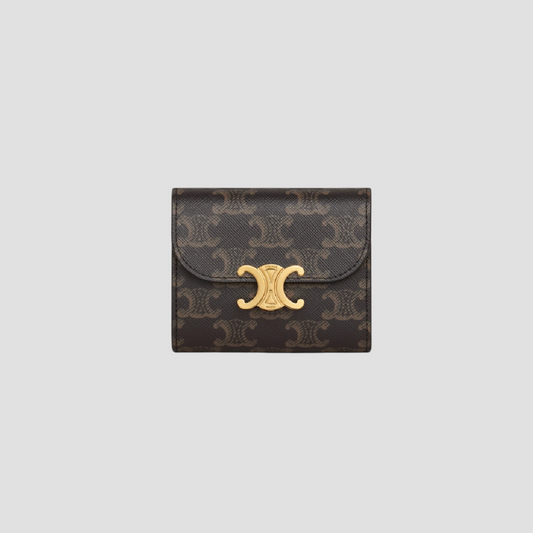 CELINE SMALL WALLET TRIOMPHE IN TRIOMPHE CANVAS TAN 10D782CQH.04LU