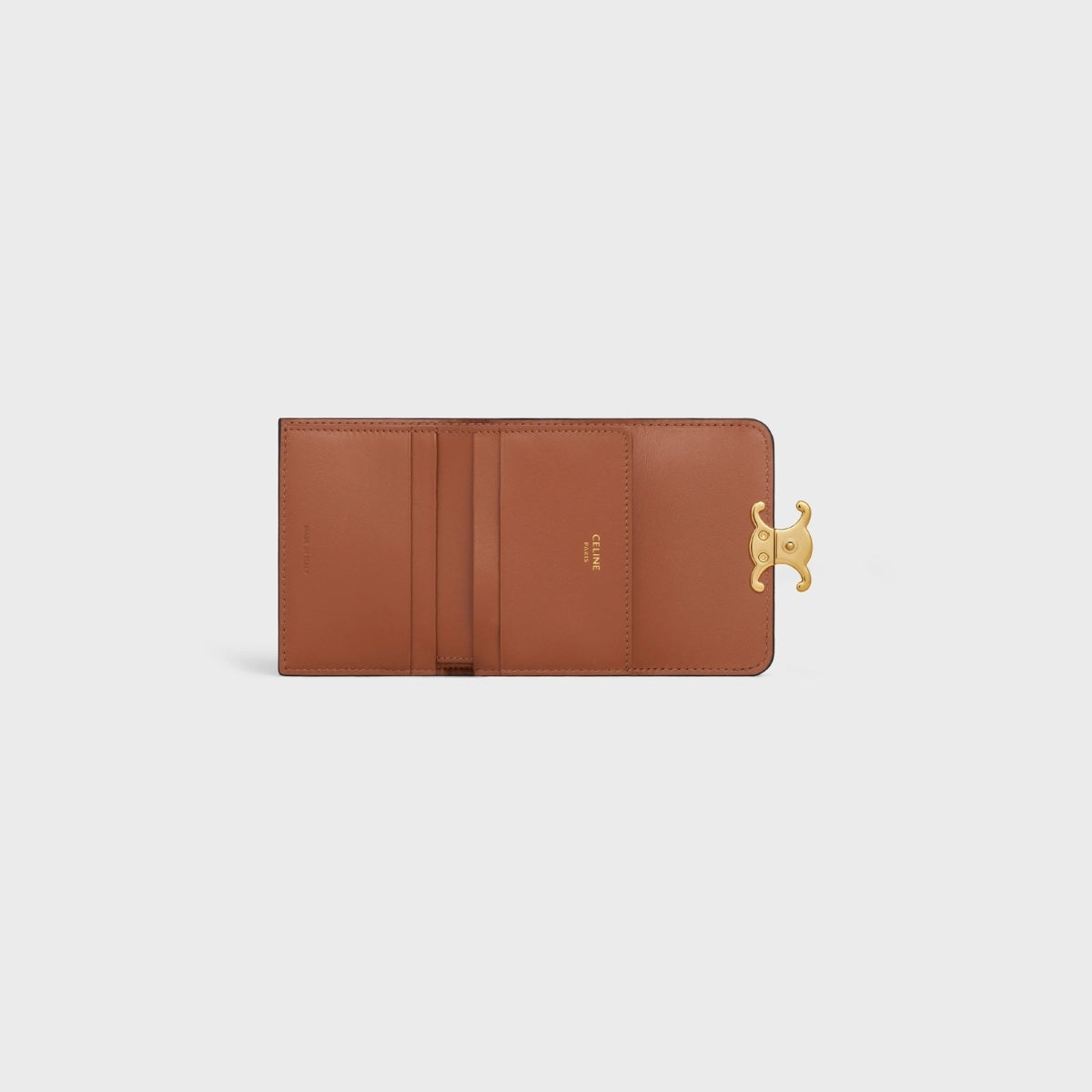 mặt trong ví CELINE TAN COMPACT WALLET WITH COIN TRIOMPHE IN TRIOMPHE CANVAS 10I652DS3.04LU