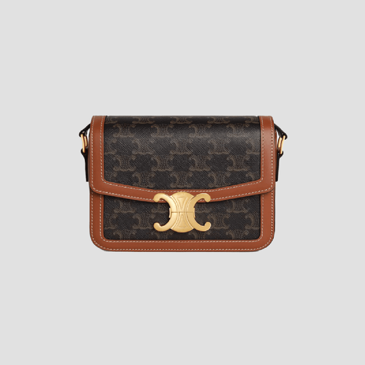 Celine Teen Triomphe Bag In Triomphe Canvas & Calfskin 188882BZ4.04LU