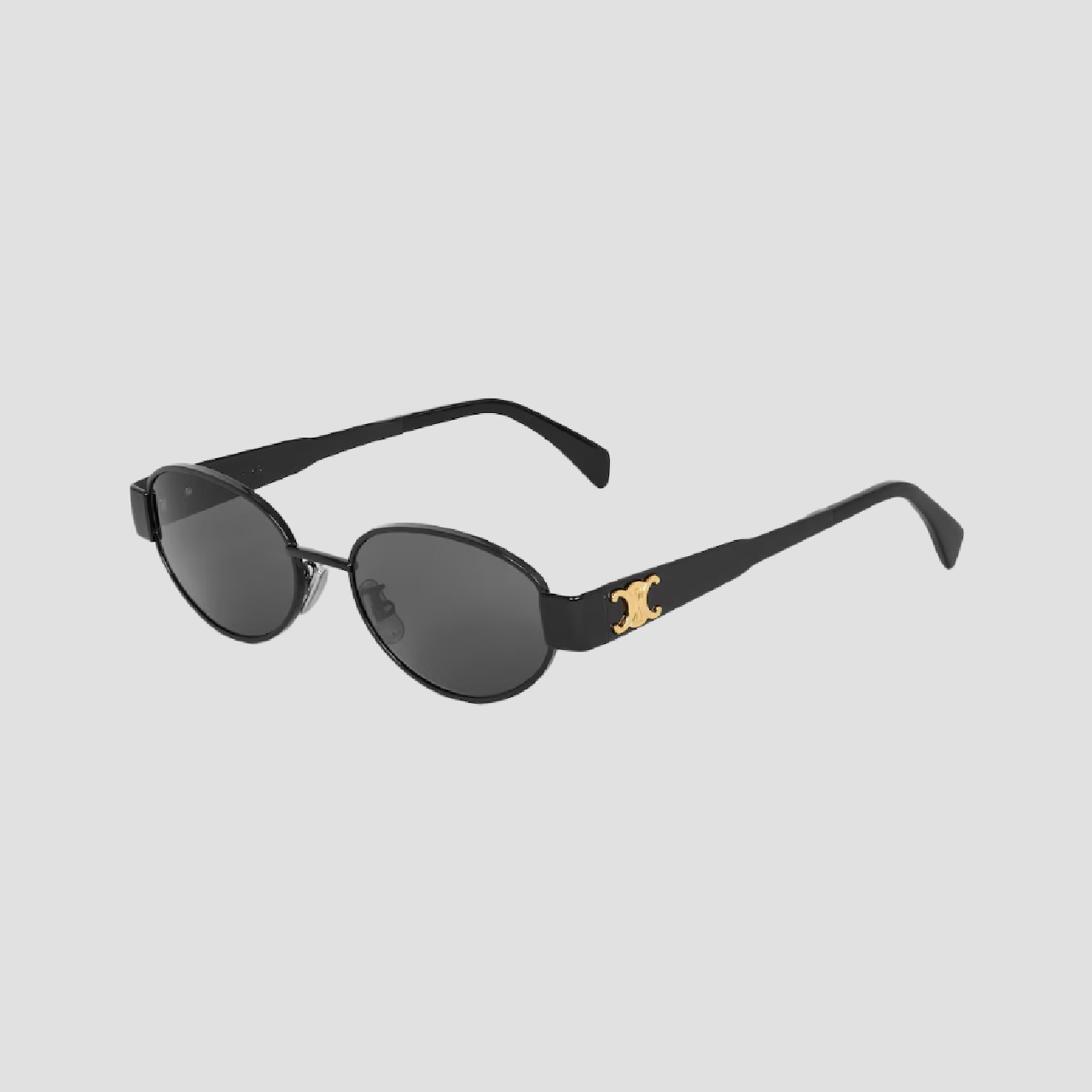 Celine Triomphe 01 Metal Black Sunglasses Smoke Lenses CL40235U-01A 4S235CMLB.38SS