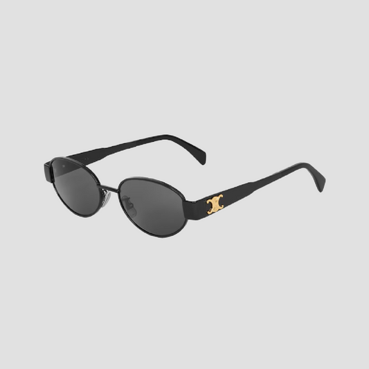 Celine Triomphe 01 Metal Black Sunglasses Smoke Lenses CL40235U-01A 4S235CMLB.38SS